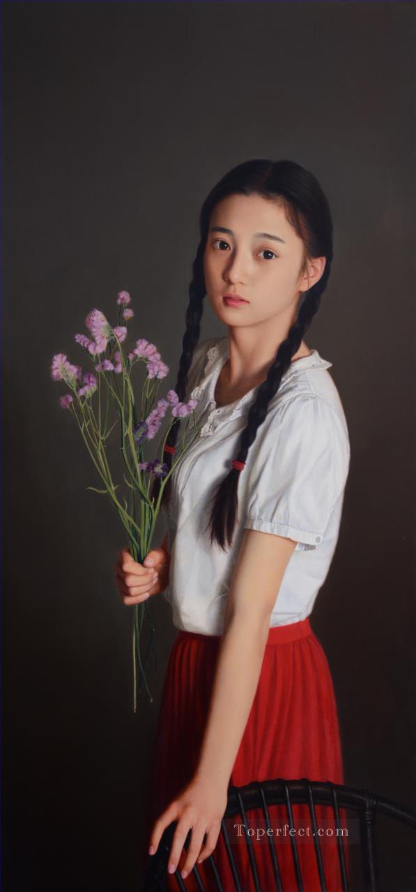 seventeen years old at that time Chinese girl Oil Paintings